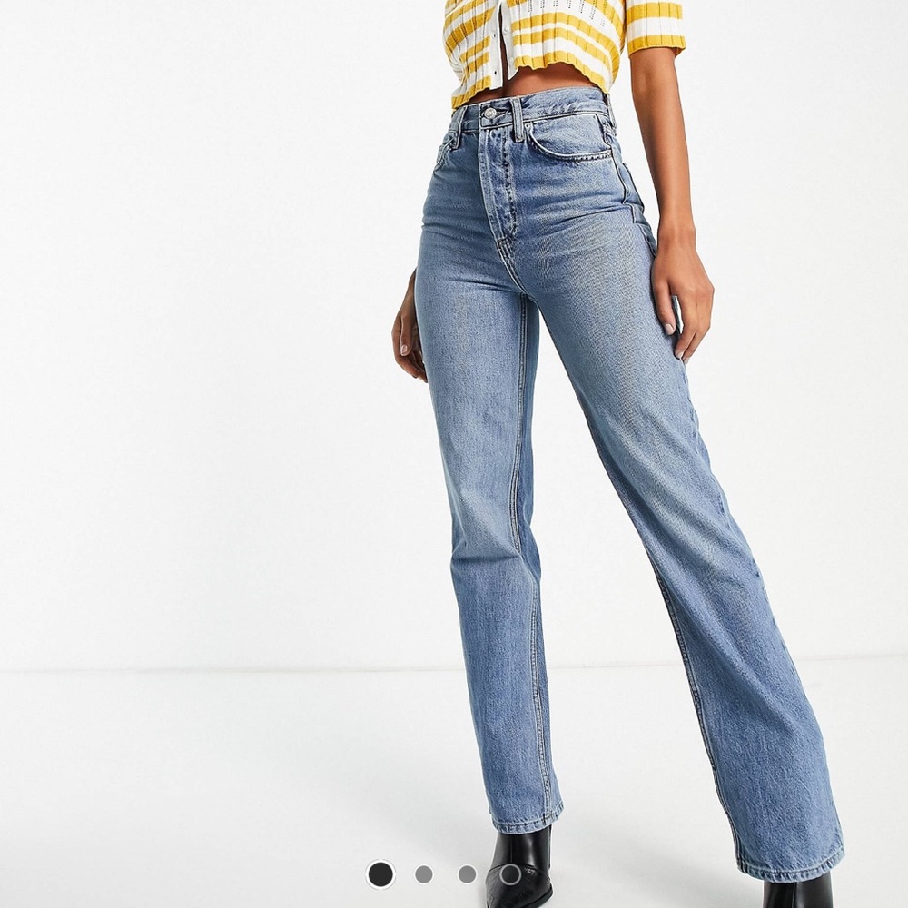 NWT Topshop jeans mid wash 28x34
